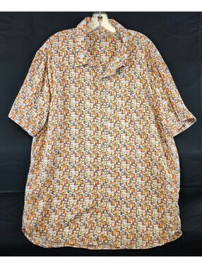 Age of Wisdom Men's XXL Button-Up Shirt 100% Modal with Bottle Print Pattern